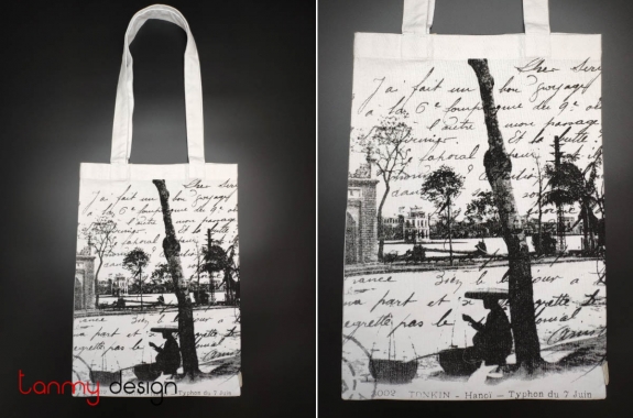 Tote bag printed with Hoan Kiem street